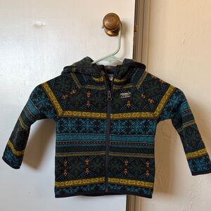 LL Bean 2T Patterned Hoodie - Blue and Yellow